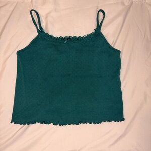 American Eagle Outfitters Teal Lace Tank Top
